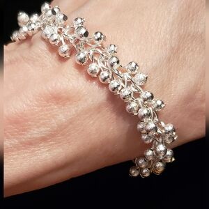 NEW Sterling Silver Stamped Bracelet, Beautiful White Silver, Intricate Design.